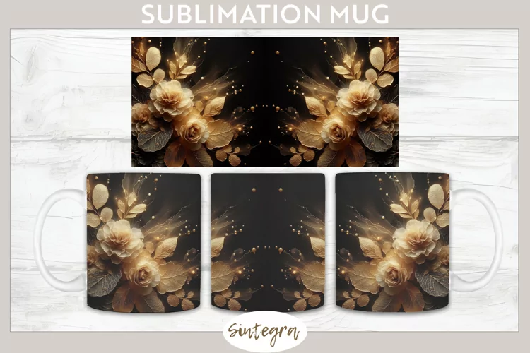 Glowing Roses v5 Mug Wrap Sublimation