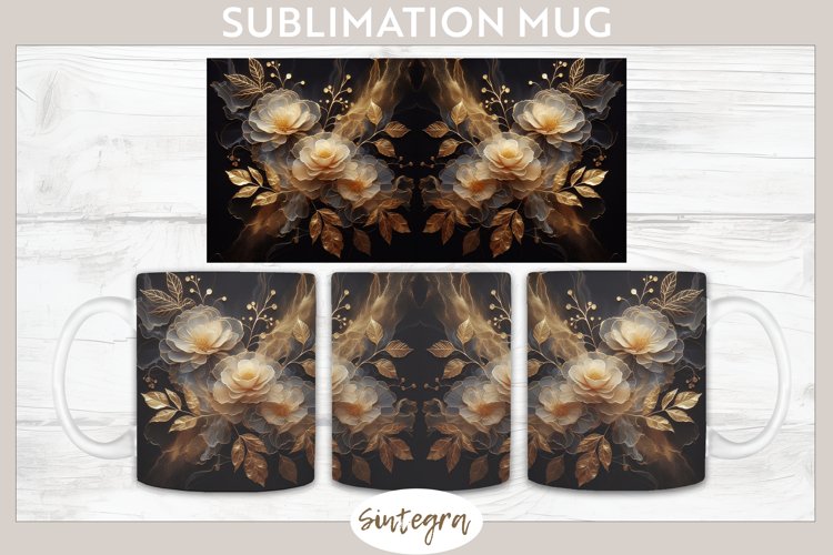 Glowing Roses v8 Mug Wrap Sublimation example image 1