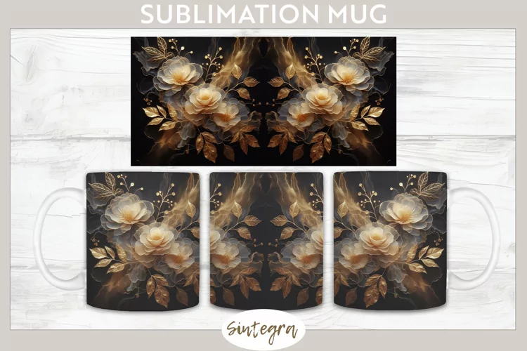 Glowing Roses v8 Mug Wrap Sublimation