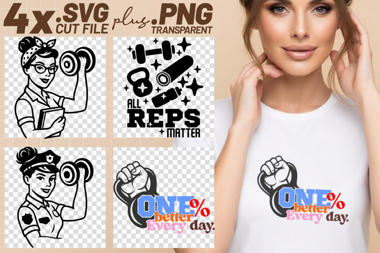 4x Fitness All Reps Matter One Better SVG Cut Files Shirt