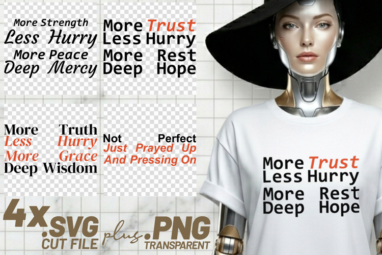 4x More Strength Trust Truth Prayed Up SVG Cut Files Cricut