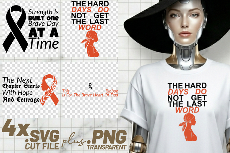 4x Breast Cancer Awareness Brave Day Quotes SVG Cut Files