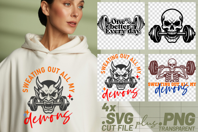 4x Fitness One Better Every Day Demons SVG Cut Files Shirt