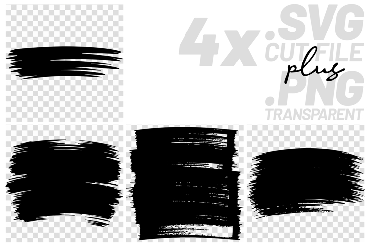4x Grunge Brush Stroke SVG Distressed Cut Files PNG EPS