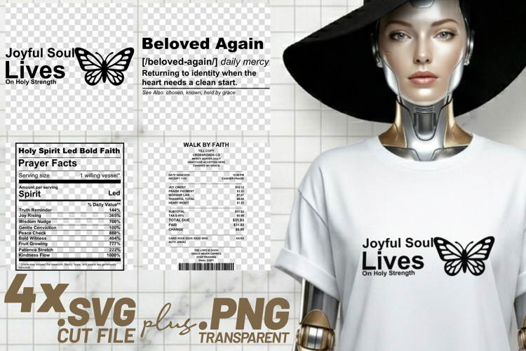 4x Religious Quotes Beloved Again SVG Cut Files Prayer DIY example image 1