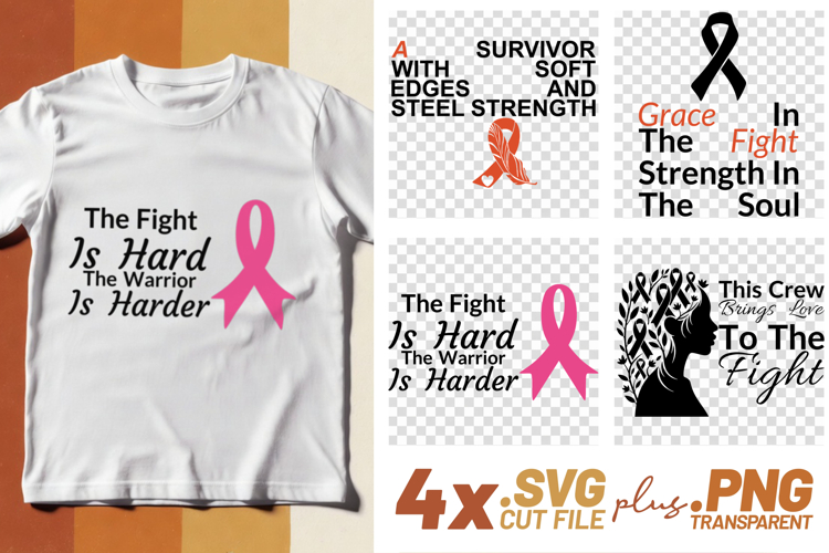 4x Motivational Quotes Grace In The Fight SVG Cut Files Soul