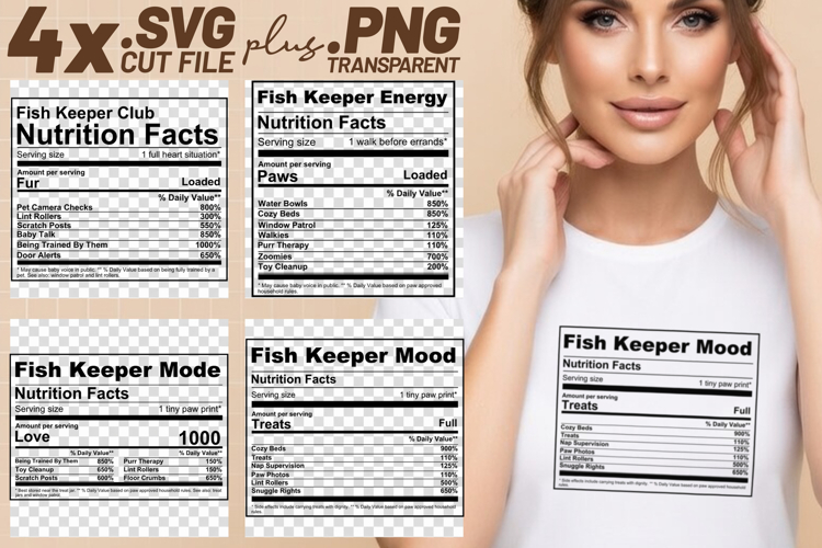 4x Funny Quotes Fish Keeper Club Love Treats SVG Cut Files