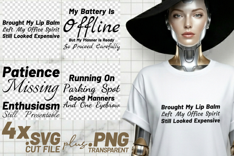 4x Funny Quotes Patience Missing Planner Ready SVG Cut Files