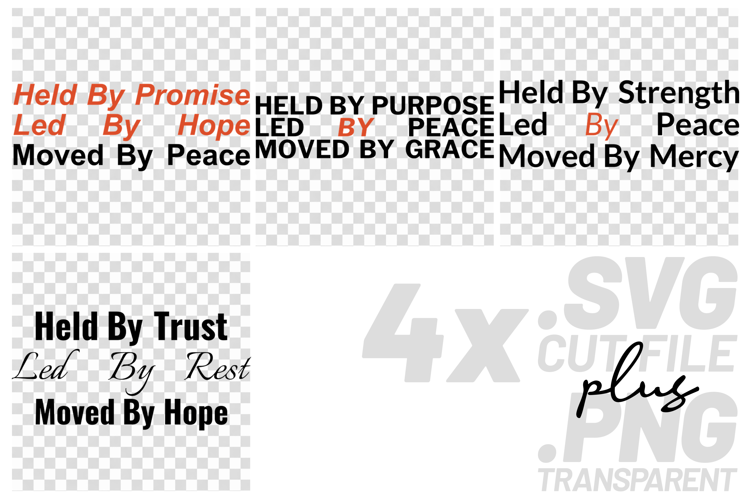 4x Held By Promise Purpose Strength Trust SVG Cut Files Cric