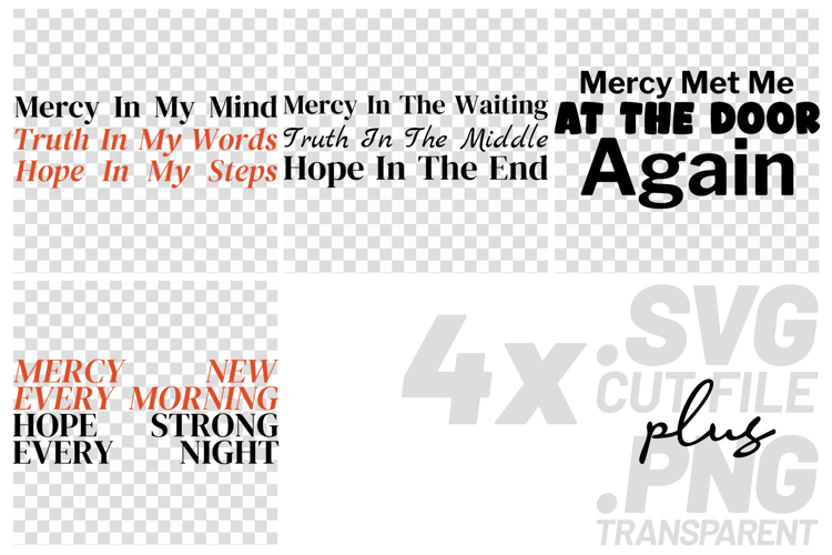 4x Mercy Truth Hope Morning Waiting SVG Cut Files Cricut