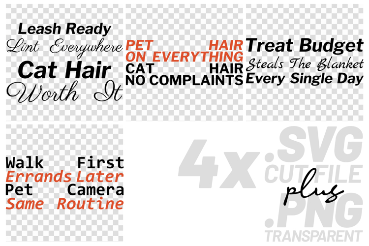 4x Funny Pet Quotes Treat Budget Walk First SVG Cut Files
