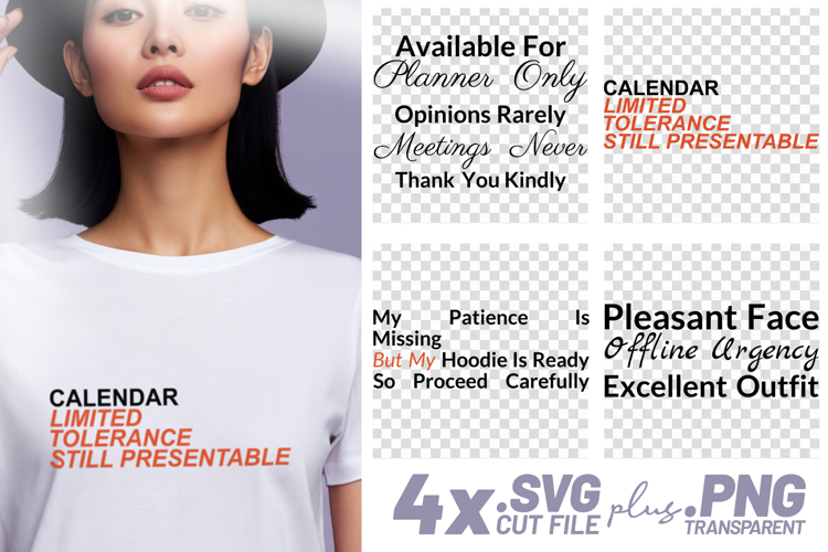 4x Sarcastic Quotes I Planer Limited Tolerance SVG Cut Files