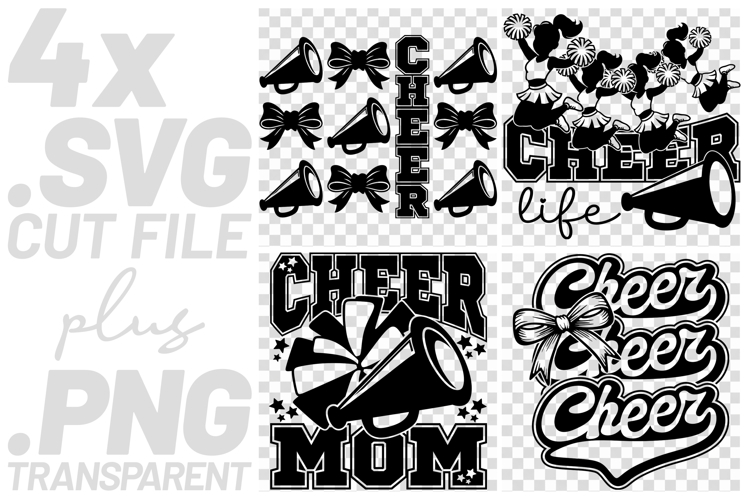 4x Cheer Life Cheer Mom Cheer Cheer SVG Cut Files Shirt