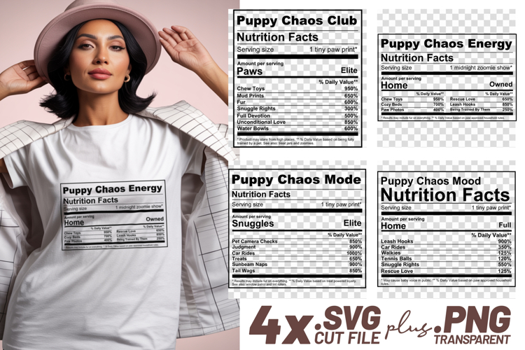4x Funny Quotes Puppy Chaos Club Mode Mood Dog SVG Cut Files