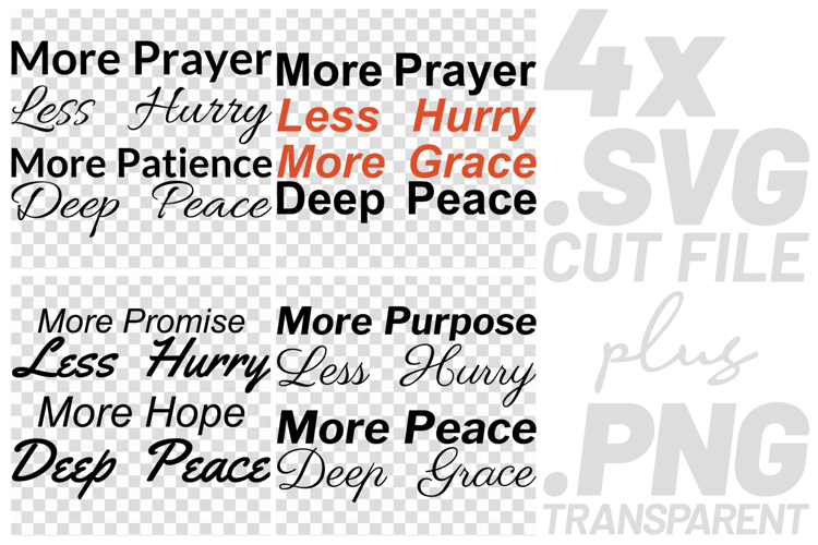 4x More Prayer Promise Purpose Peace SVG Cut Files Cricut