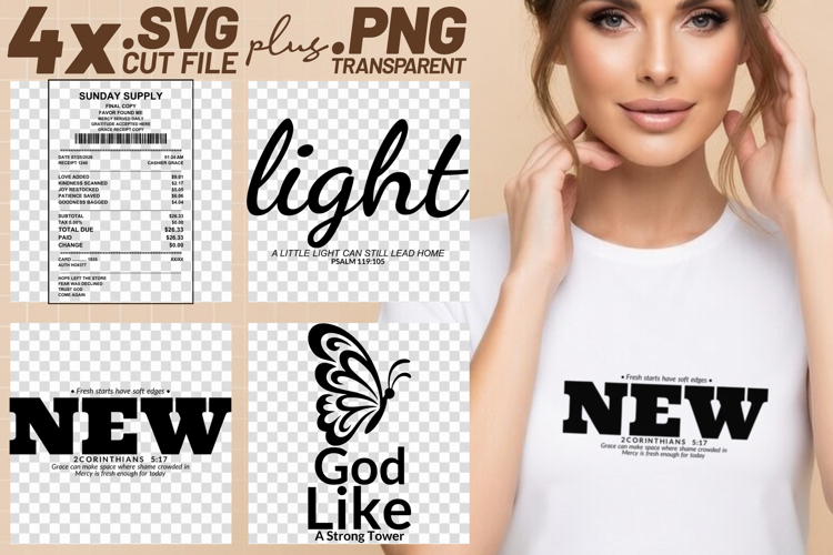 4x Religious Quotes Favor Found Me SVG Cut Files Sunday New example image 1