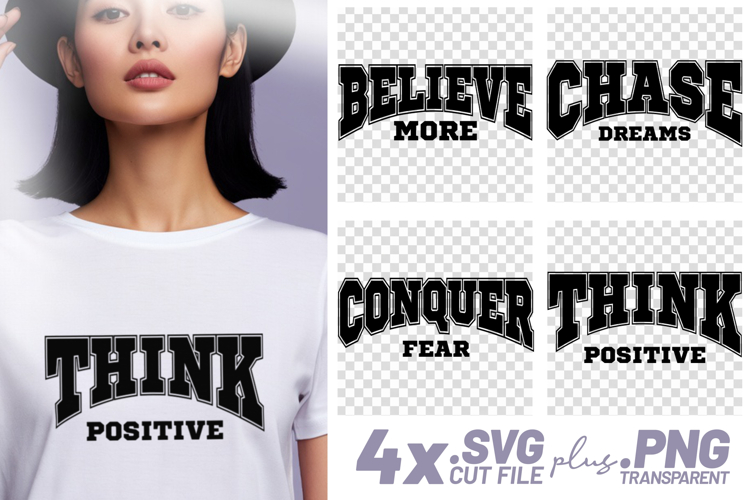 4x Believe More Chase Dreams Conquer Fear SVG Cut Files