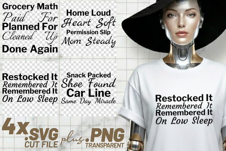 4x Funny Quotes Grocery Math Snack Packed SVG Cut Files