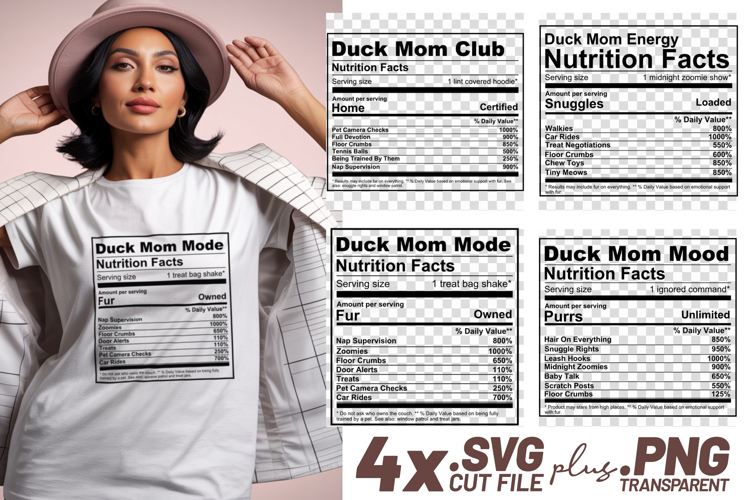 4x Funny Quotes Duck Mom Club Zoomies Walkies SVG Cut Files