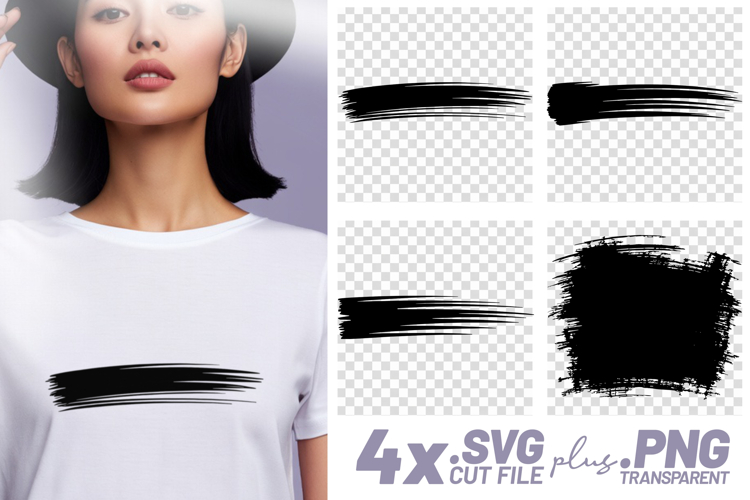 4x Brush Stroke SVG Artistic PNG EPS Cut Files Cricut Crafts
