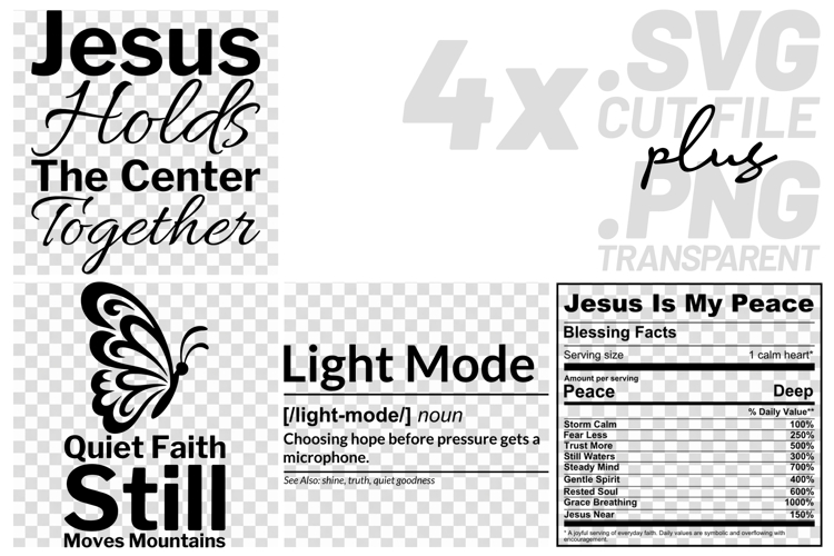 4x Christian Quotes Jesus Peace SVG Cut Files Faith Cricut