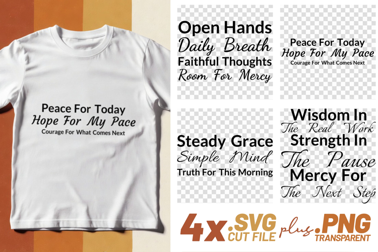 4x Peace Hope Courage Grace Wisdom SVG Cut Files Design
