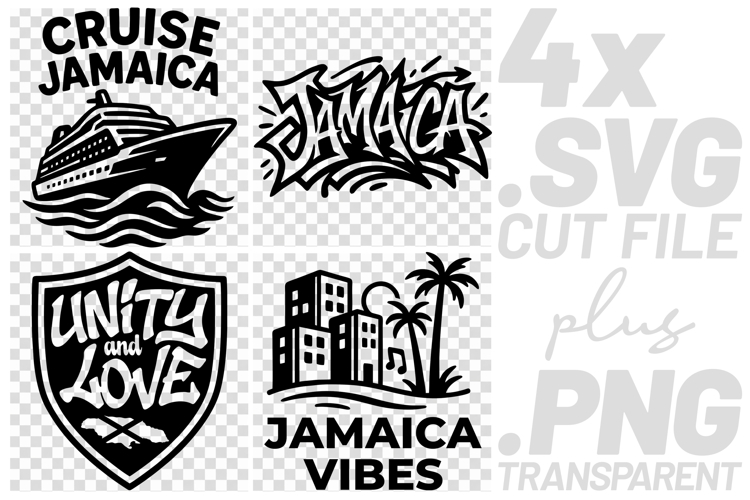 4x Jamaica Cruise Jamaica Unity Love Vibes SVG Cut Files
