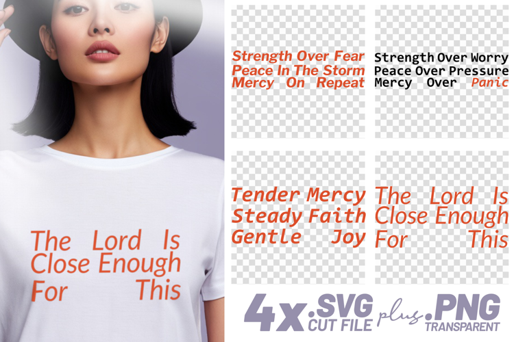 4x Strength Over Fear Mercy Faith SVG Cut Files Cricut