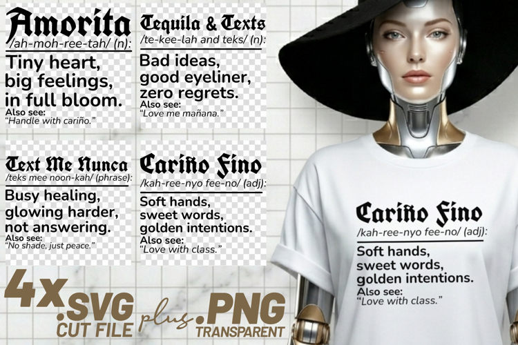 4x Amorita Tequila Text Me Nunca Latina Definition SVG Files