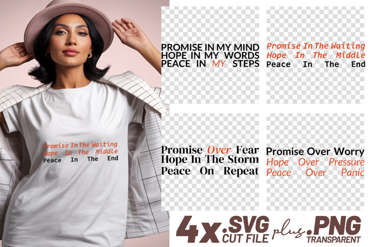 4x Promise Over Fear Hope Peace SVG Cut Files Cricut