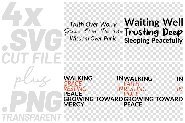 4x Truth Over Worry Walking In Faith SVG Cut Files Cricut