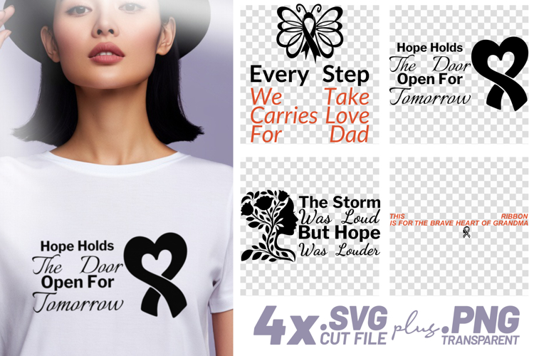 4x Breast Cancer Awareness Hope Louder Quotes SVG Cut Files