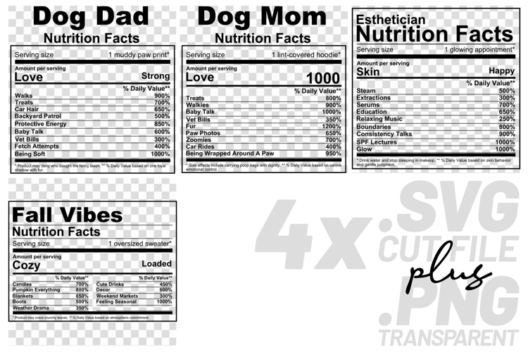 Mom Nutrition Facts Svg Image 20