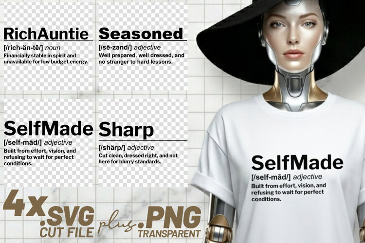 4x Boss Babe Definition Quotes SVG Cricut Shirt Design example image 1