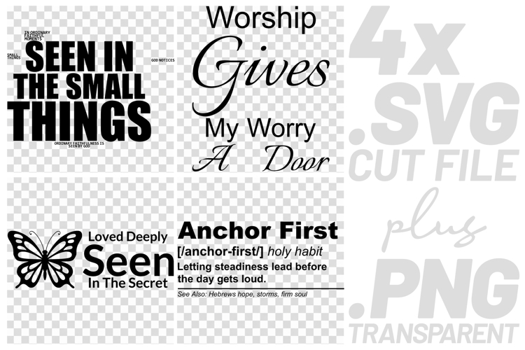 4x Christian Quotes Anchor First SVG Cut Files Cricut Shirt example image 1