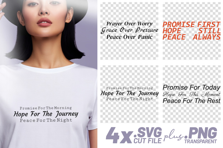 4x Prayer Over Worry Promise Hope Peace Quotes SVG Cut Files