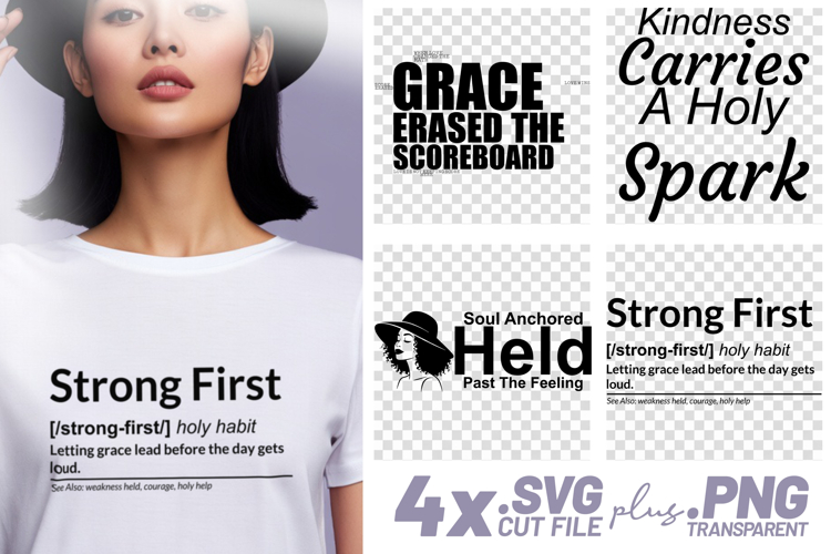 4x Christian Quotes Grace Erased SVG Cut Files Cricut PNG example image 1