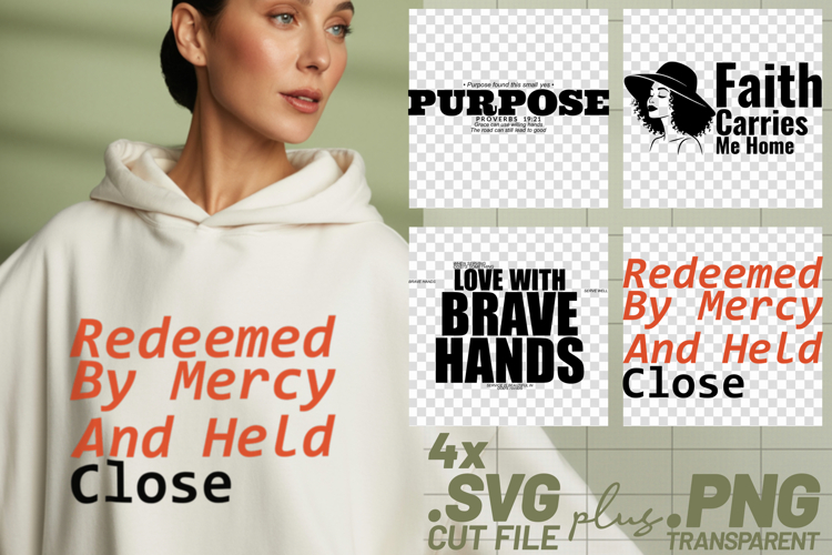 4x Christian Quotes Faith Carries Me Home SVG Cut Files DIY example image 1