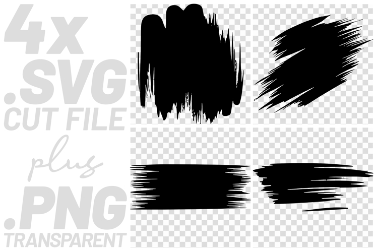 4x Distressed Brush Stroke SVG PNG EPS Cut Files Cricut DIY