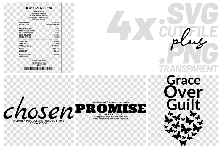 4x Inspirational Quotes Gentle SVG Cut Files Redeemed Spirit example image 1
