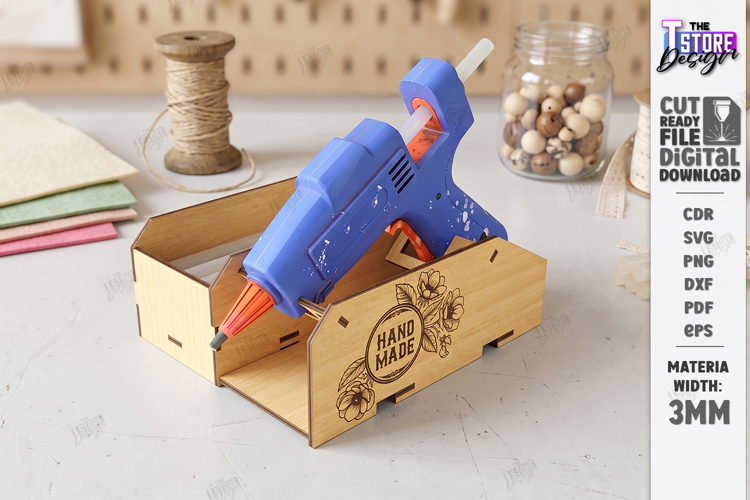 Wooden Glue Gun Holder Laser Cut | Hot Glue Gun Stand | CNC