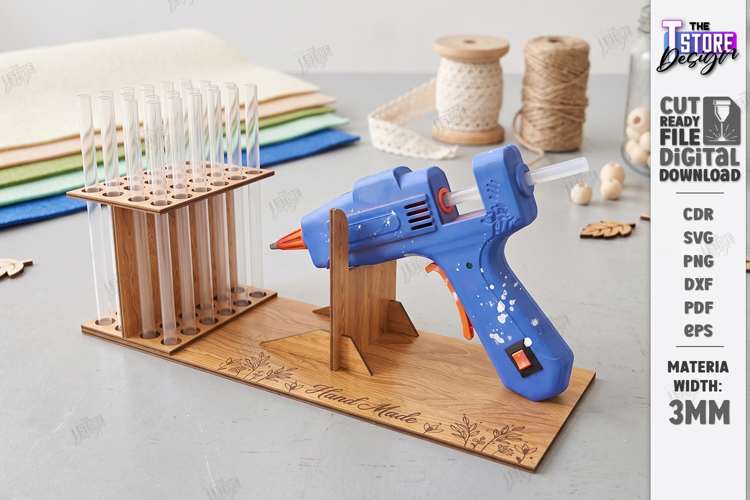 Wooden Glue Gun Holder Laser Cut | Hot Glue Gun Stand | CNC