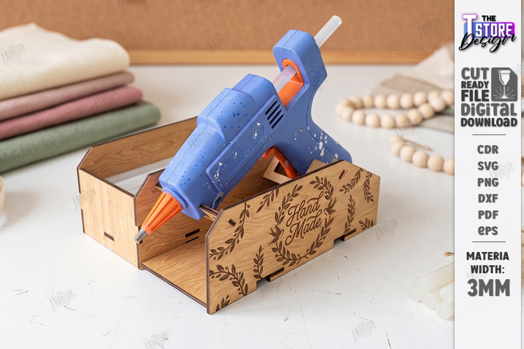 Wooden Glue Gun Holder Laser Cut | Hot Glue Gun Stand | CNC
