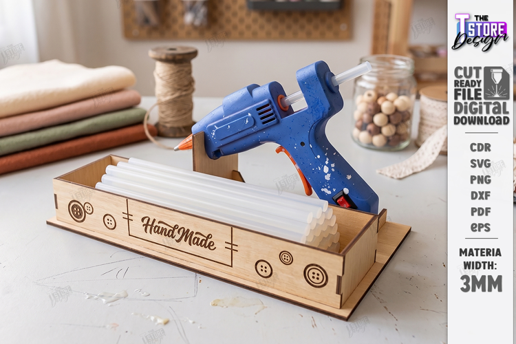 Wooden Glue Gun Holder Laser Cut | Hot Glue Gun Stand | CNC