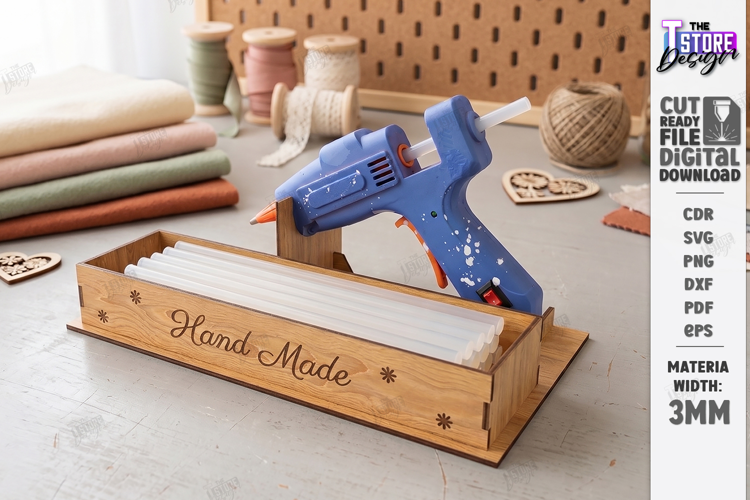 Wooden Glue Gun Holder Laser Cut | Hot Glue Gun Stand | CNC