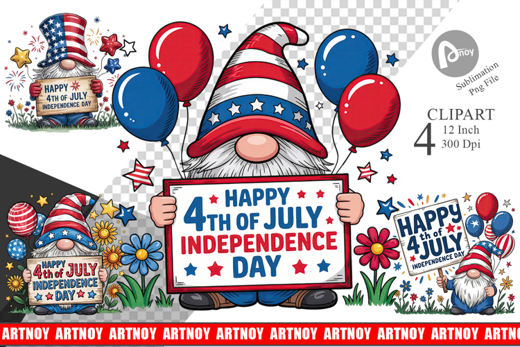 4th Of July Gnome Clipart Image 22