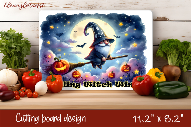 Halloween Chopping Board | Dwarf with Pumpkin ghost