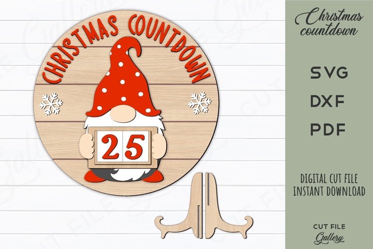 Gnome Christmas Countdown Calendar / SVG laser cut file