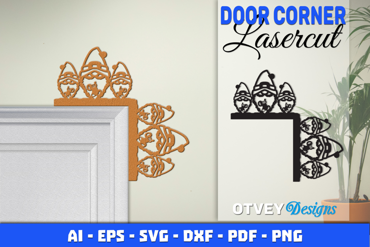 Gnome Christmas Door Corner Lasercut