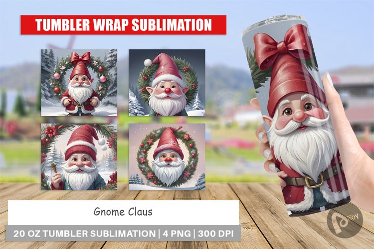 Tumbler Wrap Gnome Claus